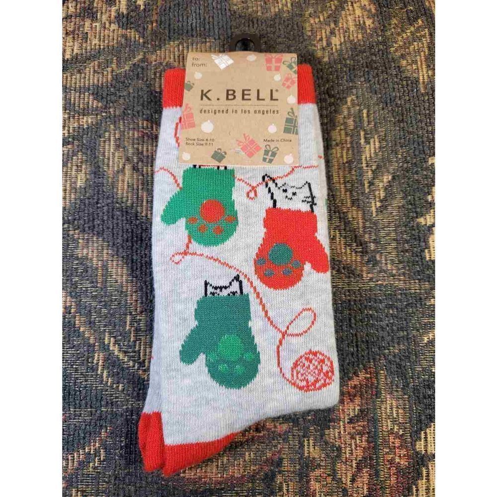 K. Bell Kitten Mittens Women's Crew Novelty Socks- NWT